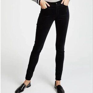 AG Adriano Goldschmied Black Velvet Farrah High Rise Skinny Jeans Sz 28